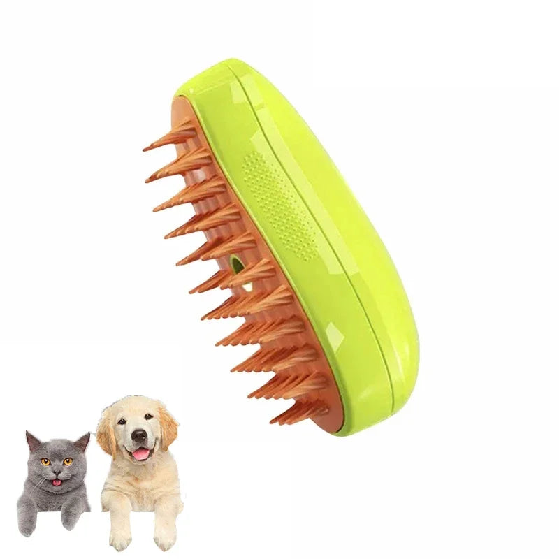Professional Pet Grooming Tool: 3-in-1 Electric Steam Brush with Massage and Shedding Features for Cats and Dogs