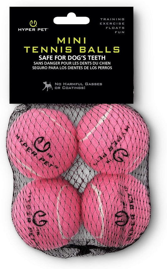 Mini Extra Small Tennis Balls for Dogs - 1.75 Inch, 4 Pack, Pink | Safe Interactive Play Toys for Exercise and Training, Compatible with K9 Kannon Launcher, Promotes Daily Activity for Small Breeds