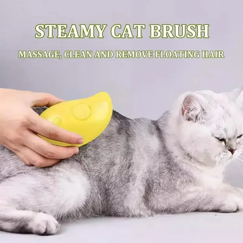Professional Pet Grooming Tool: 3-in-1 Electric Steam Brush with Massage and Shedding Features for Cats and Dogs