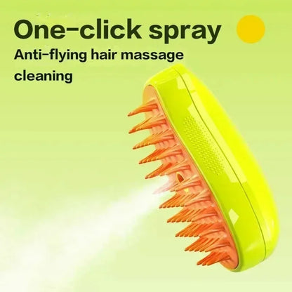 Professional Pet Grooming Tool: 3-in-1 Electric Steam Brush with Massage and Shedding Features for Cats and Dogs