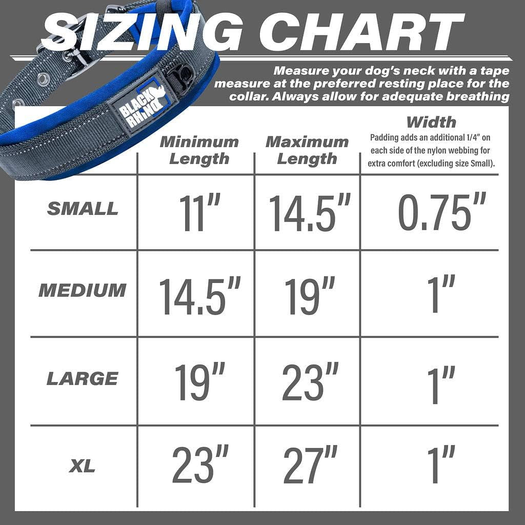 Medium Dog Collars - Adjustable Reflective Heavy-Duty Collar with Ultra-Soft Neoprene Padding - Weatherproof, Durable, and Comfortable - Perfect for Active Dogs - Blue and Gray