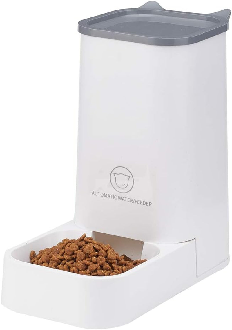 Automatic Pet Feeder and Water Dispenser Set - 1-Gallon Water Capacity and 2.1Kg Food Storage, Self-Dispensing Polypropylene Design for Cats and Dogs