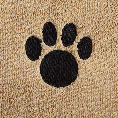 X-Large Absorbent Microfiber Pet Grooming Towel Collection, 41" x 23.5", Embroidered Taupe