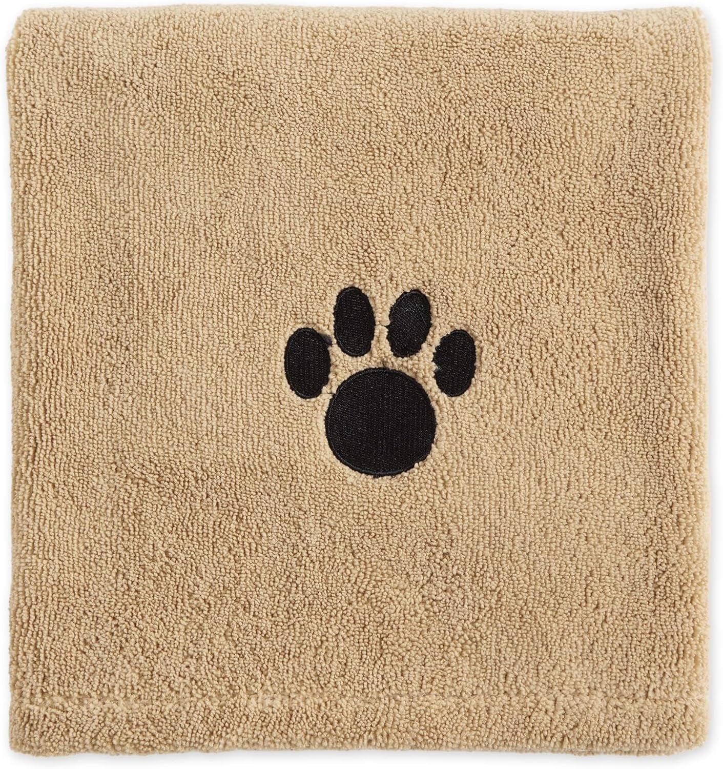 X-Large Absorbent Microfiber Pet Grooming Towel Collection, 41" x 23.5", Embroidered Taupe